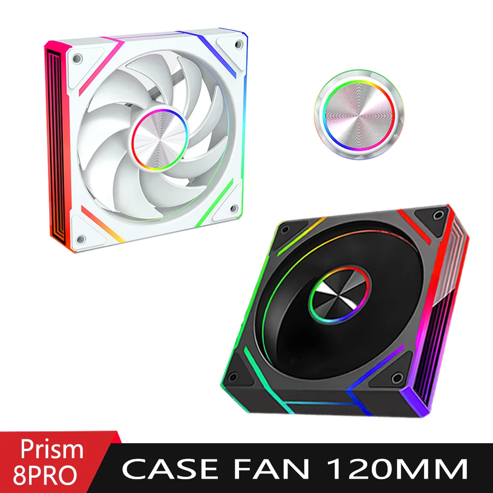 Prism 8Pro ARGB 4Pin PWM 12V Silent Cooling Fan, PC Case Fan, Airflow Fan, Fan 120mm Ventiladores Para PC