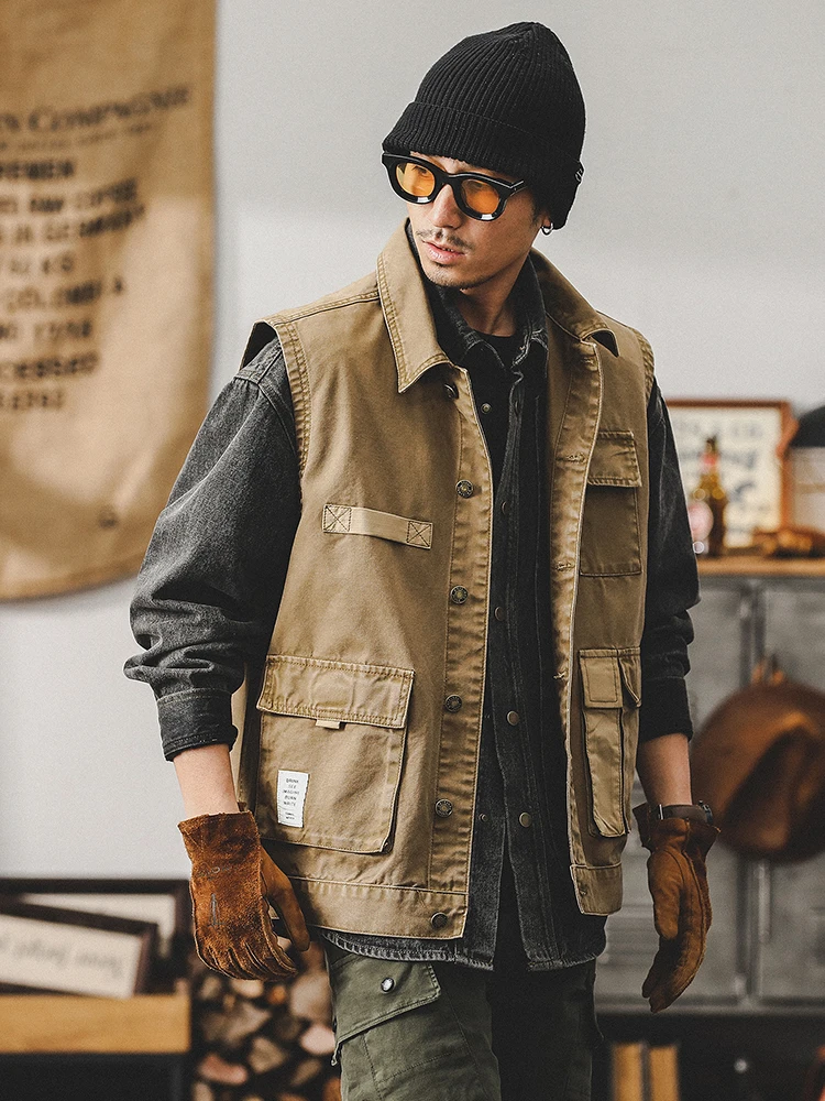 

Американская спецодежда в стиле ретро, мужская весенняя тактическая многоэтажная функциональная рабочая одежда на открытом воздухе, жилет, верхняя одежда