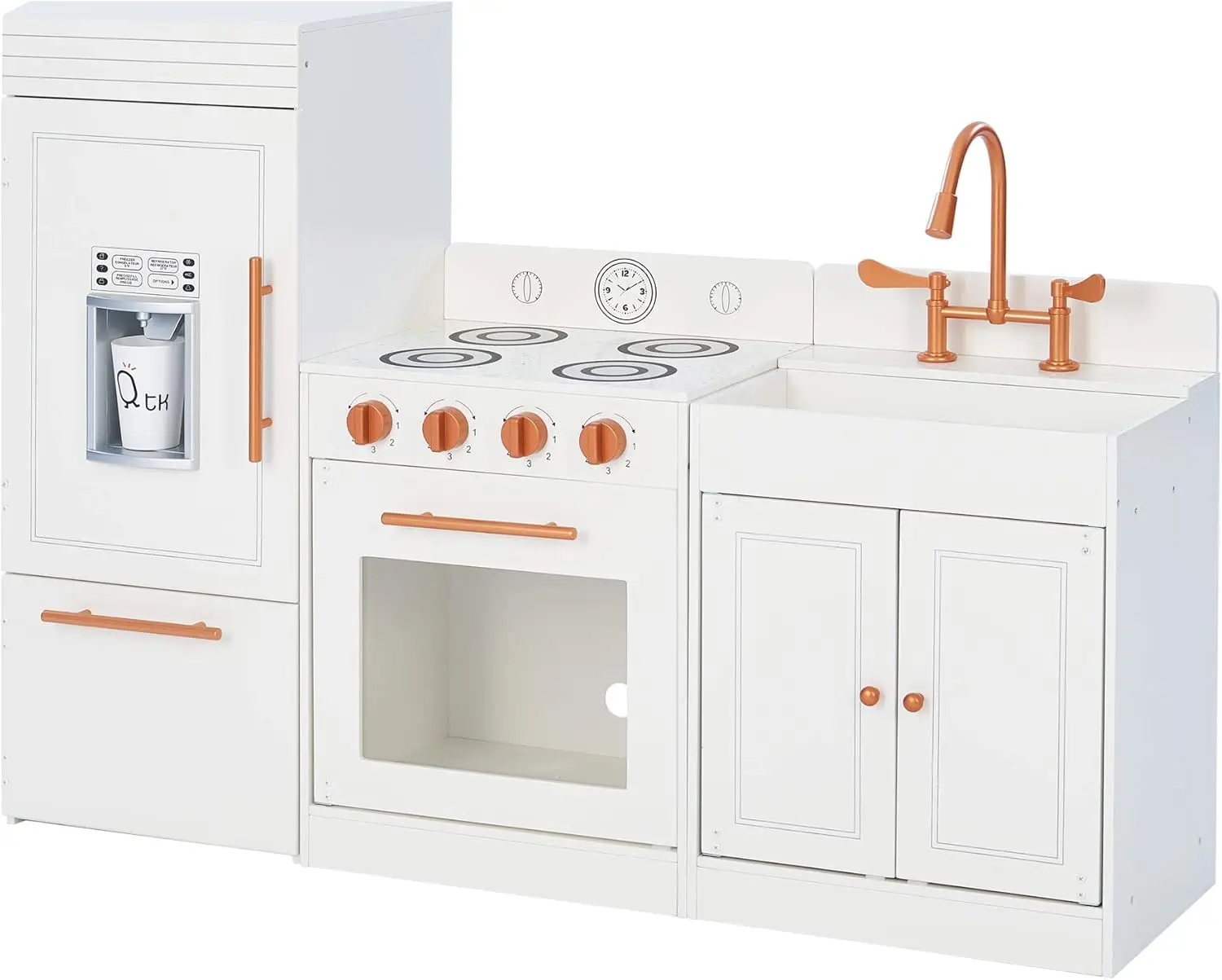 

Kids Little Chef Paris Modular Interactive Wooden Play Kitchen with Refrigerator, Oven, Sink, Storage Space for Easy Clean Up