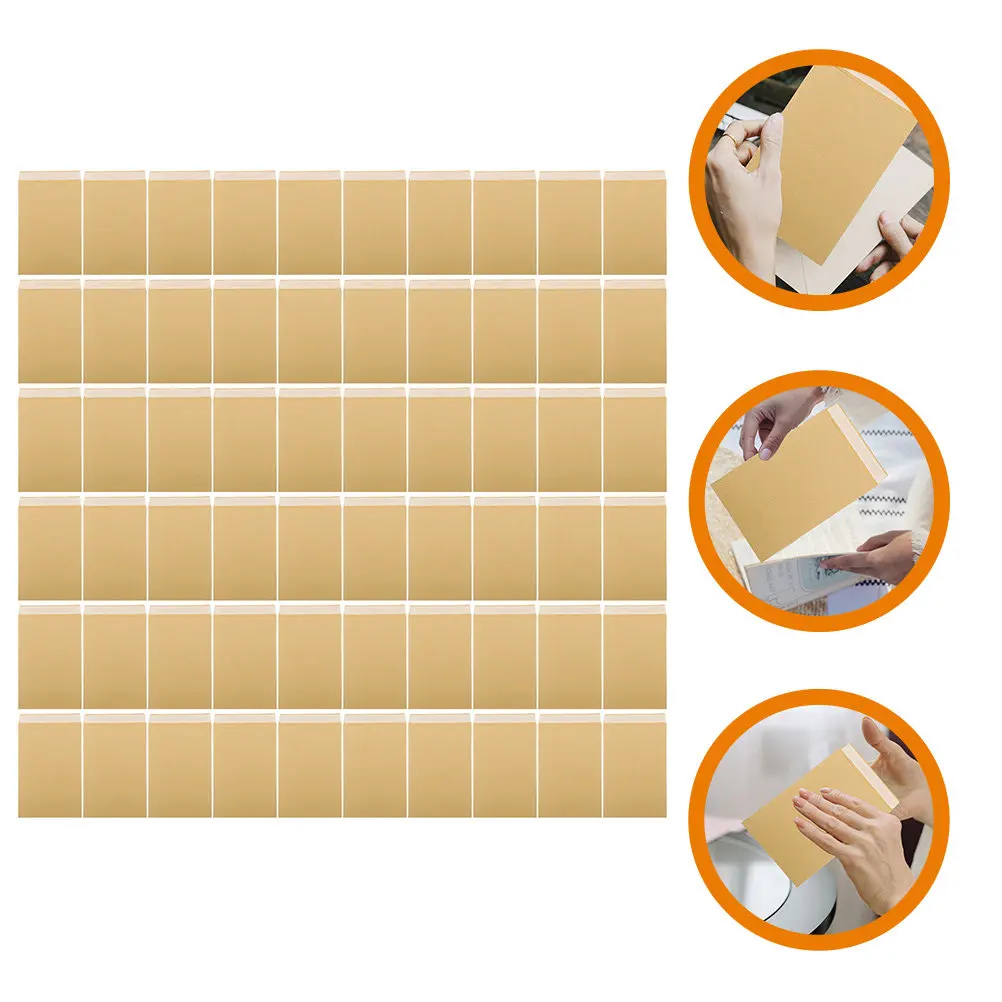 

60Pcs Self-Adhesive Kraft Paper Envelopes Small Size Thin Money Storage Envelopes for Cash Coins Blessing Cards Budgeting