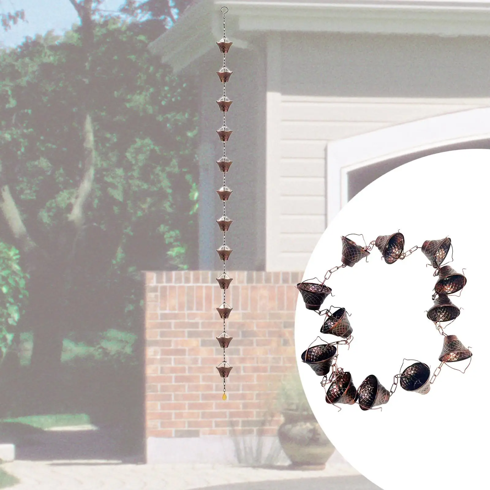 Rain Chain for Gutter Replacement Downspout Backyard Functional and Decorative