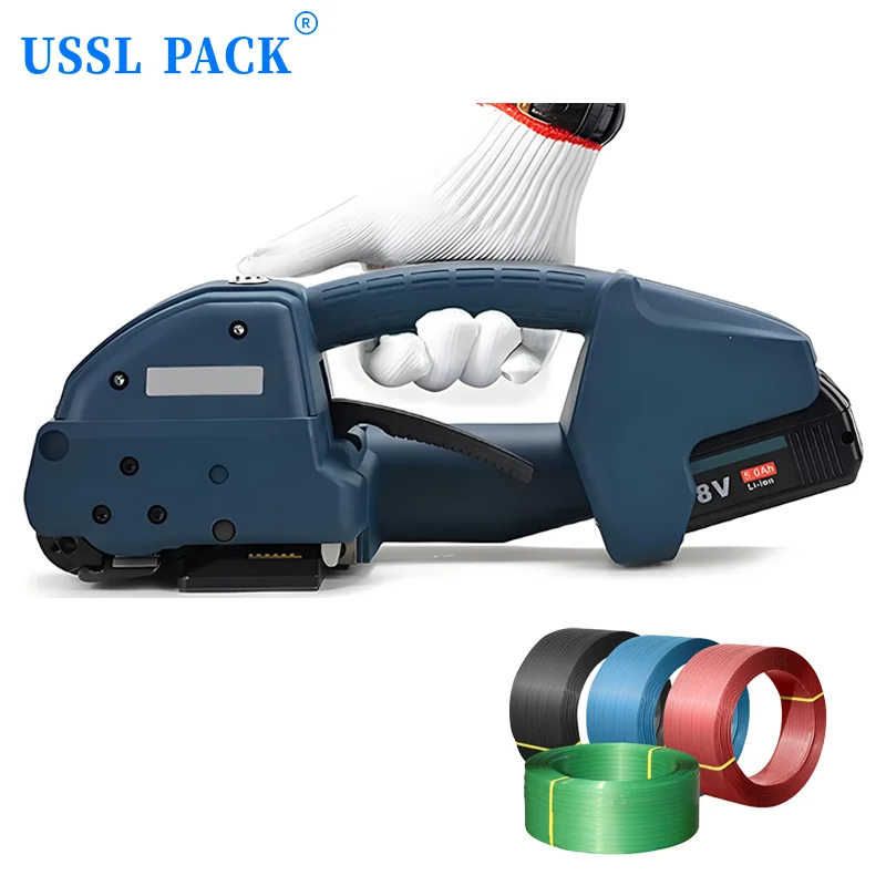 

Портативная ручная машина для обвязки коробок с автоматической подачей полипропиленовой ленты, работающая от батареи