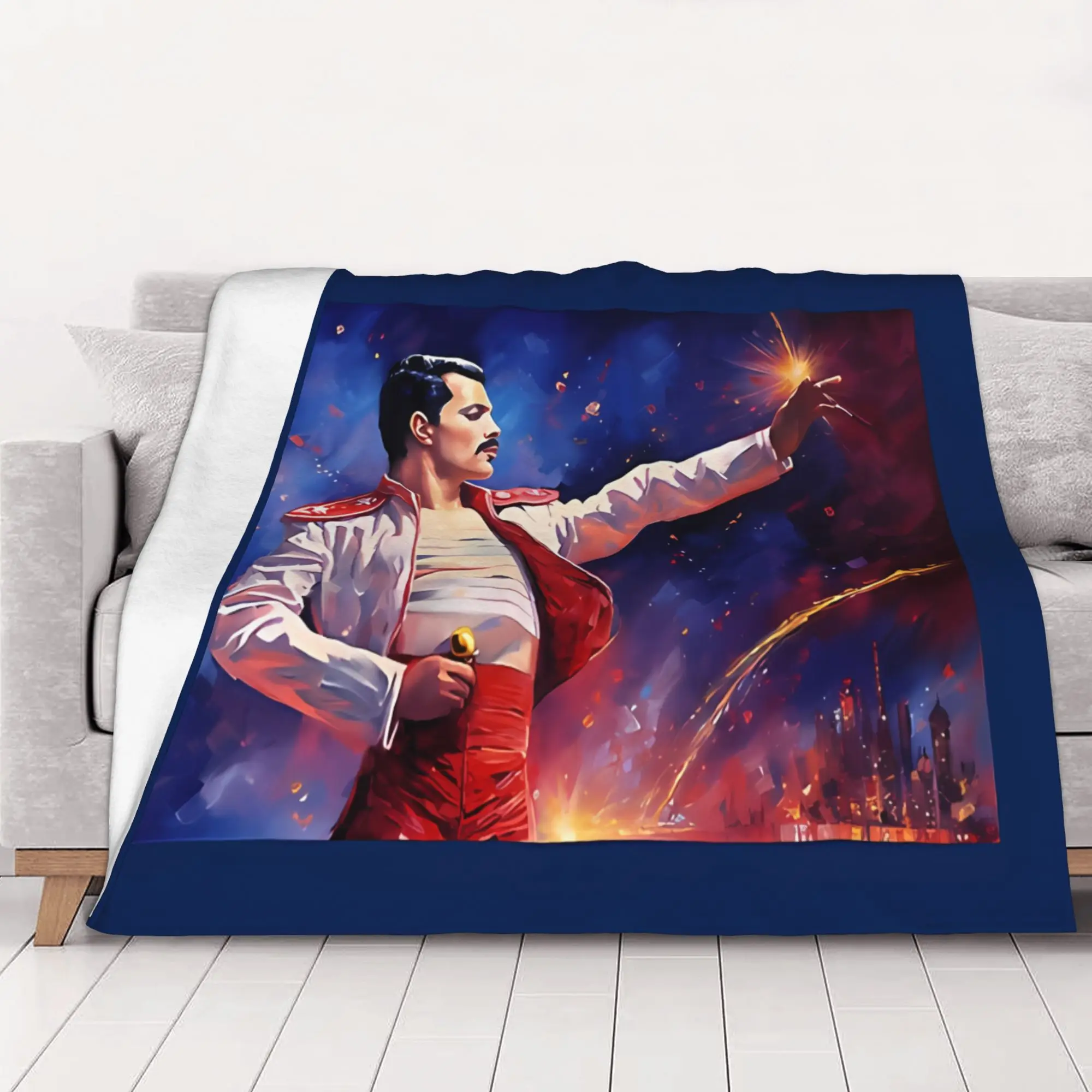 1PC fFreddie Mercury Costume fFreddie Mercury home room decorations Winter Blankets for Adults Bedding Home Interior Sofa Knee
