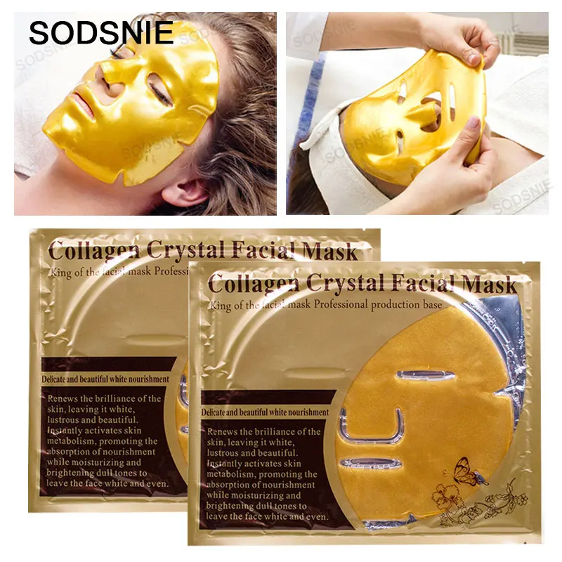 Facial Mask Gold Collagen Serum Anti-Aging Shrink Pores Anti-Wrinkle Whitening Moisturizing Nourishing Skin Care 60G*2PCS