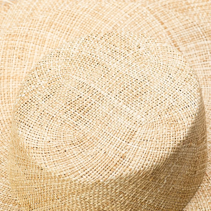 X440 Wide Brim Summer Sun Hat Folded Brim Grass Woven Sun-proof and Sun-shading Straw Hat Panama Caps Lady Beach Hat