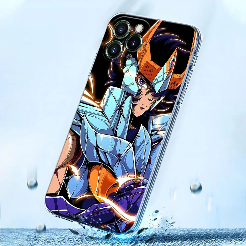 Anime Saint Seiya Pegasus Clear Phone Case For iPhone 15 14 13 12 11 Pro Max Mini Cases iPhone 7 8 14 15 Plus XS Silicone Covers