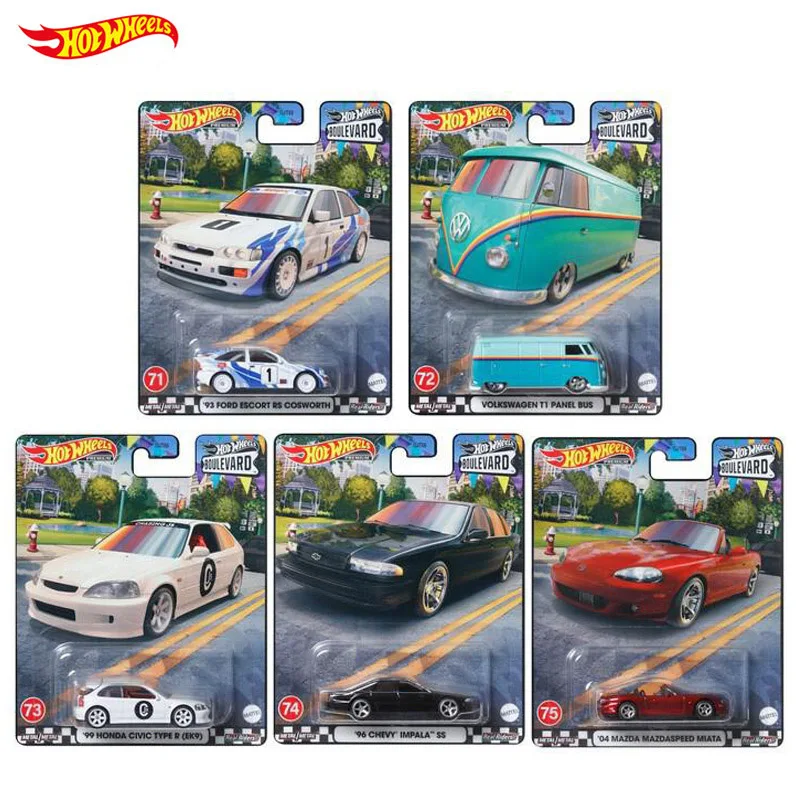 Hot Wheels Premium Boulevard 14 66-80 Subaru Skyline LBWK, Ford Shelby GT500, Volkswagen Caddy 1:64, coche fundido a presión, regalo de juguete, 2023