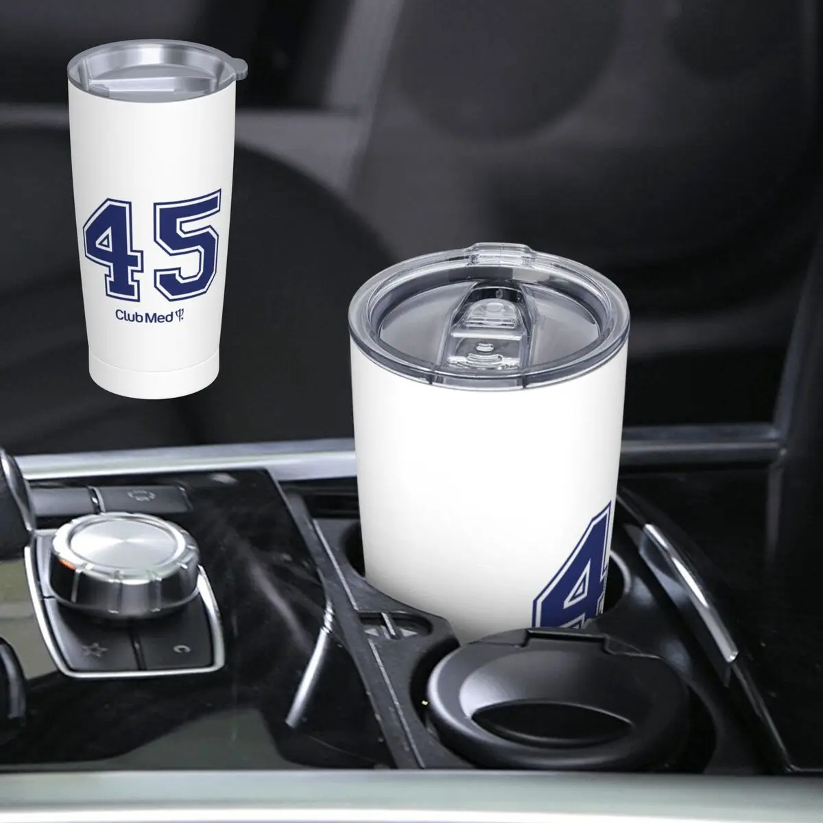 Number 45 Club Med Stainless Steel Tumbler Vacuum Insulated Mug Thermal Cold Bottle Straw With Lid 20oz