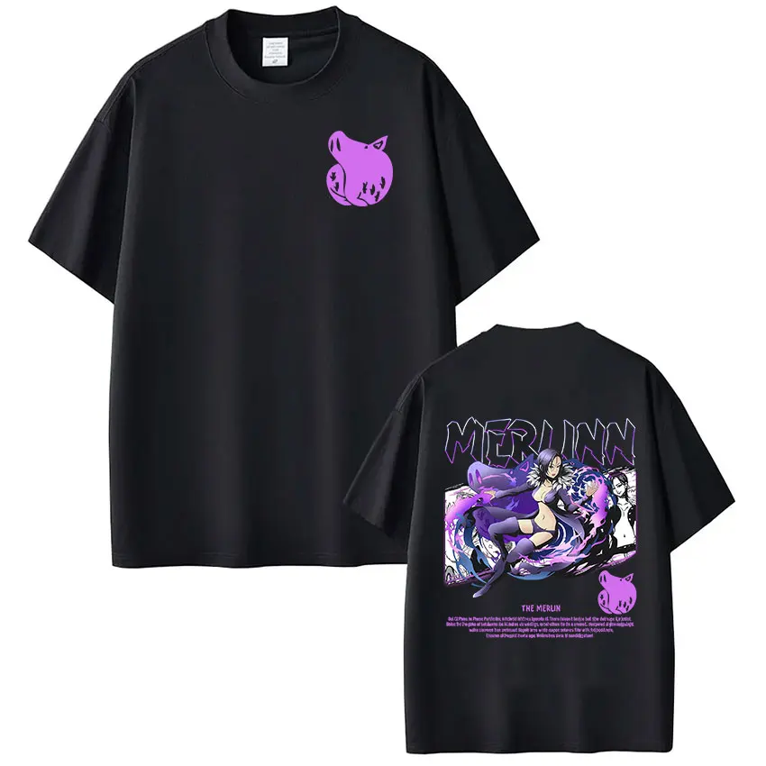 Anime The Seven Deadly Sins Merlin T-shirts Fashion Casual Cotton T-shirt Men's Women Oversized Short Sleeve T Shirts Streetwear