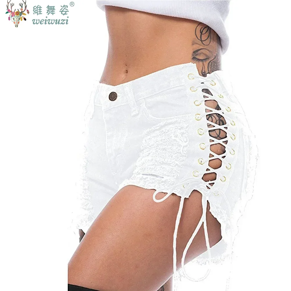 Women's Jeans Lace Up Hollow-out Beach Party Denim Shorts Y2k Sexy Nightclub DJ Pole Dance DS LowWaist Shorts Slim Fit Hot Pants - Image 5
