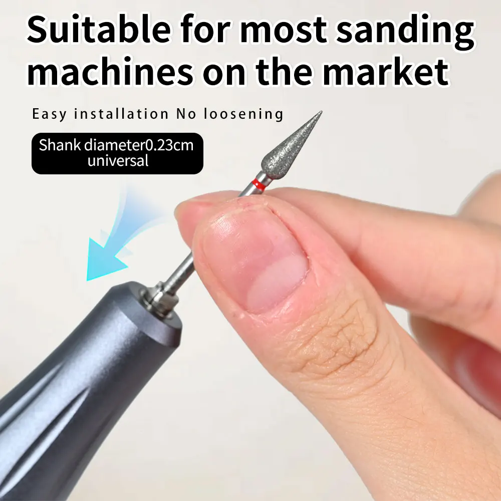 لقم مثقاب أظافر ماسية، نتوءات مزيل مسامير القدم، مقاومة للحرارة ومتينة، لإزالة طلاء عين الجل/القطط، أدوات مانيكير احترافية #2