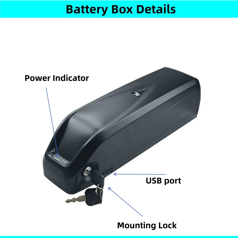 Big Hailong 1-2 Shark Ebike Battery Box Battery Case 24V 36V 48V 52V 60V Down Tube Battery Case z uchwytem do montażu na wsporniku