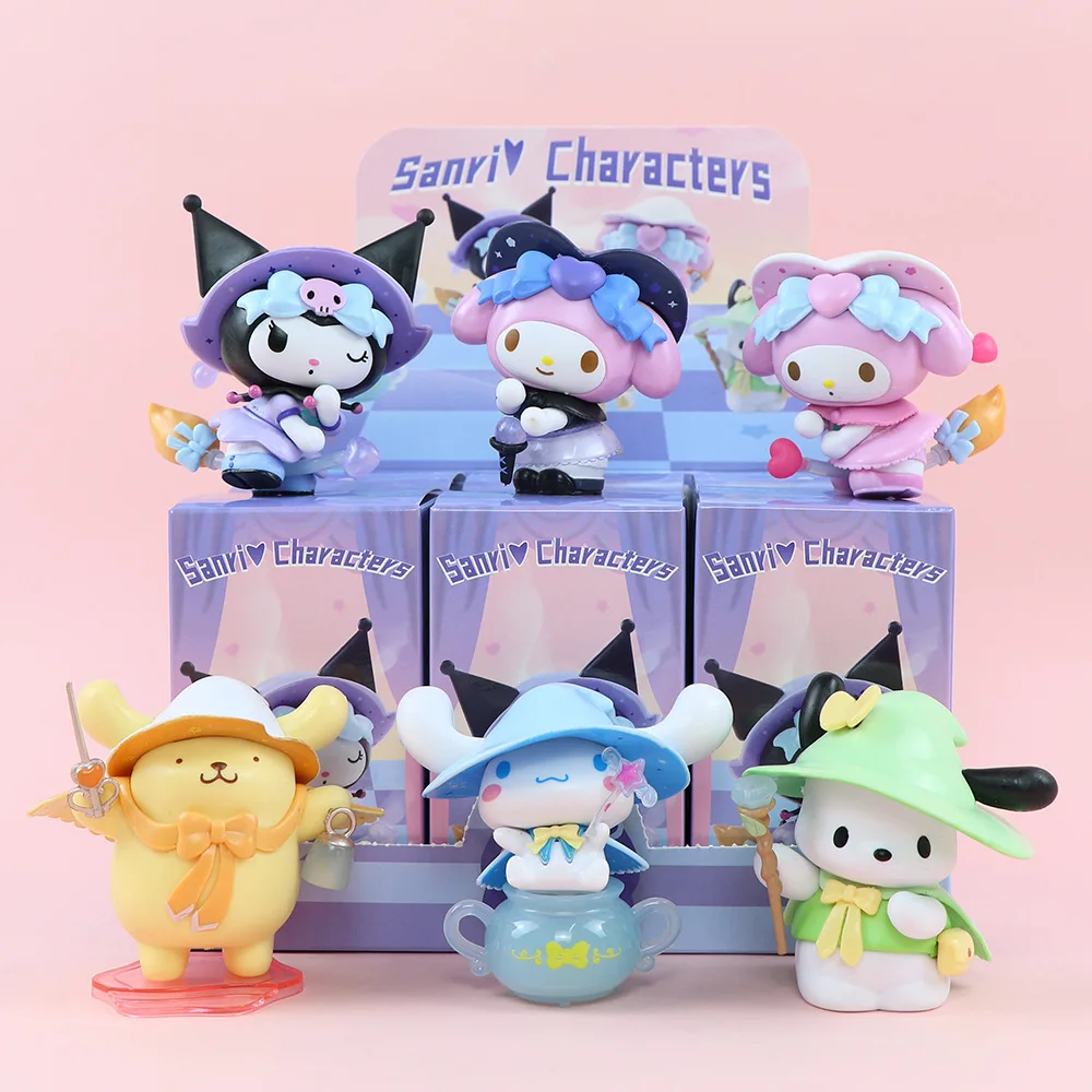 6Pcs Sanrio Anime Figures Kawaii Kuromi Cinnamoroll My Melody Action Figure Dolls Toys Girl Fans Gift