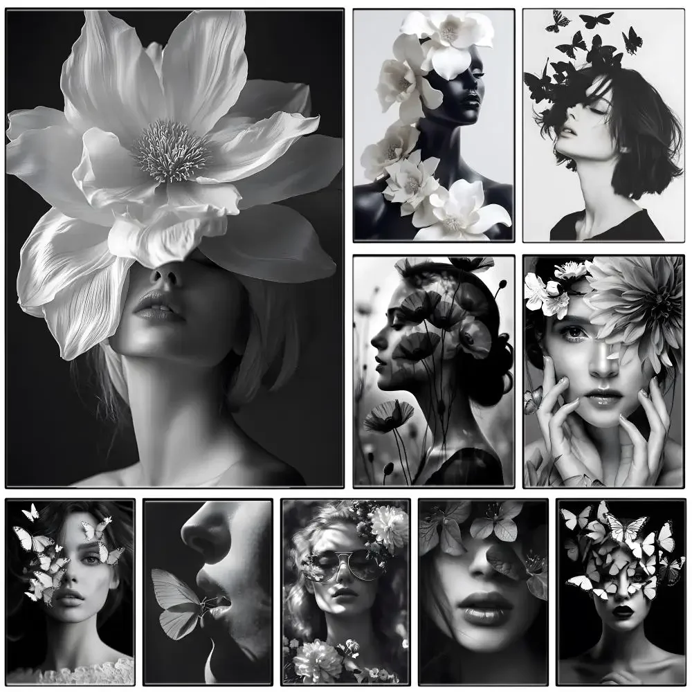 Illustration S-Silhouettes Poster Self-adhesive Art Waterproof Paper Sticker Coffee House Bar Room Wall Decor