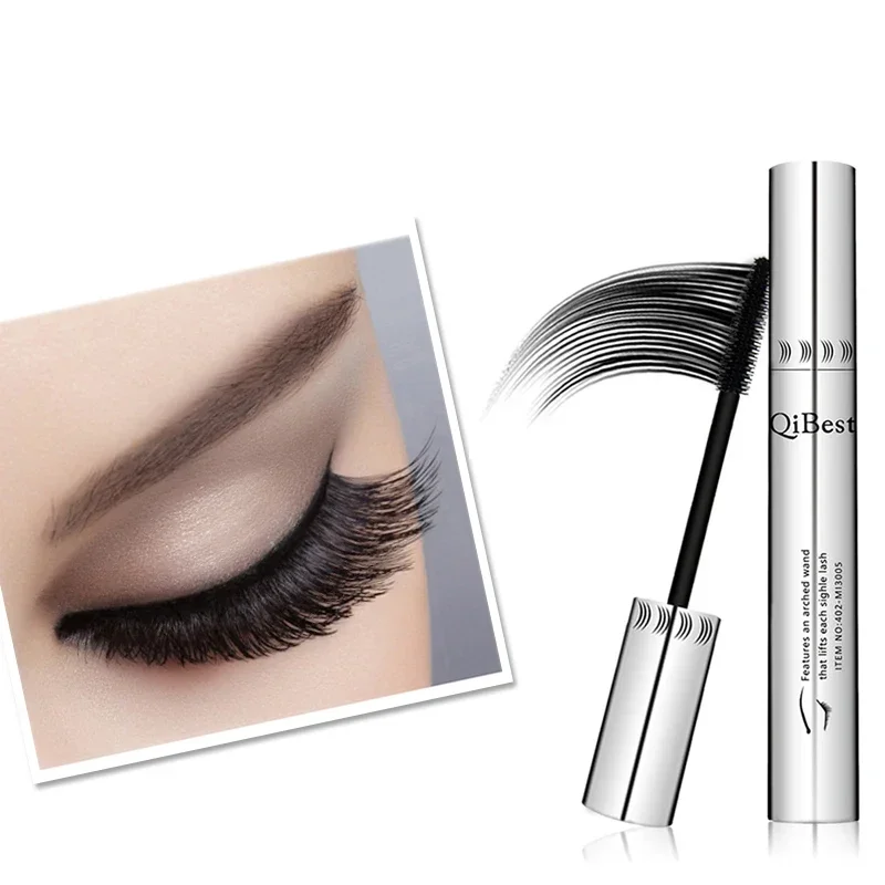 Qibest 4D Thick Eyelash Mascara Make up Longe Waterproof For Eyelash Extension Black Lengthening Not Blooming Quick Dry Makeup