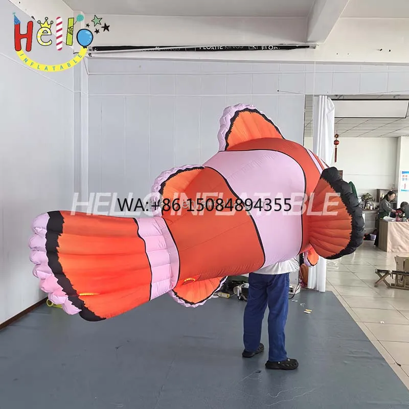 Wearable Inflatable Clownfish Costume Custom Nemo Character Mascot for Parade Performance
