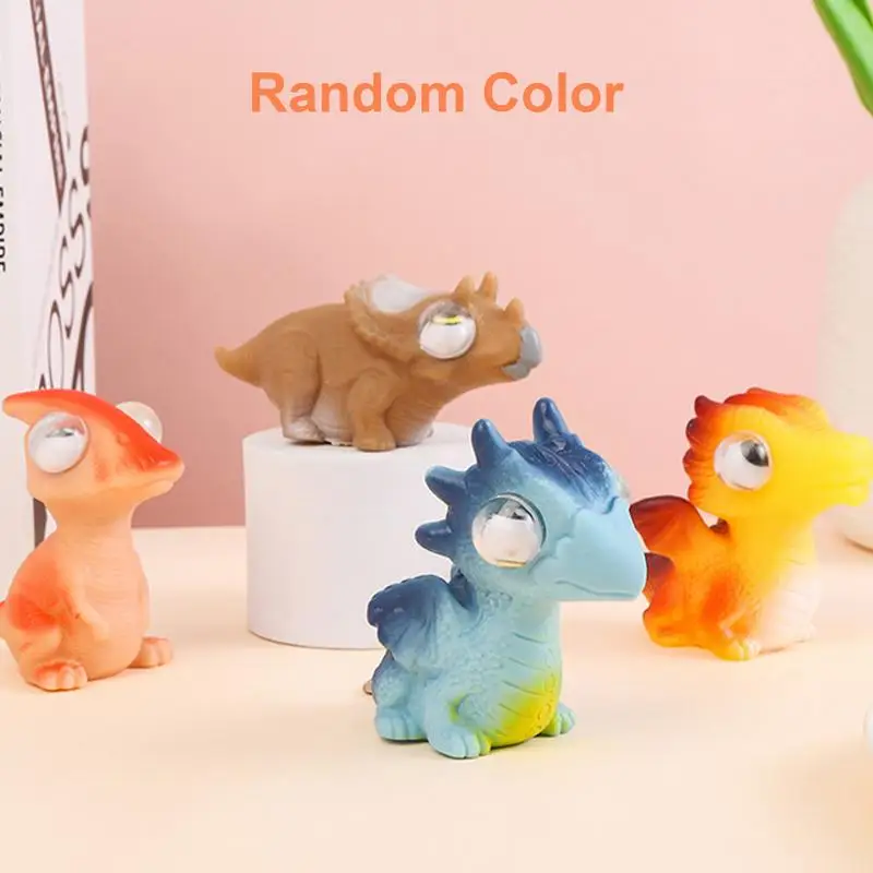 Family Squeeze Out Dinosaur Funny Reduce Pressure Dinosaur Animals Boom Out Eyes Doll Stress Relief Cute Doll Pop Out Toys