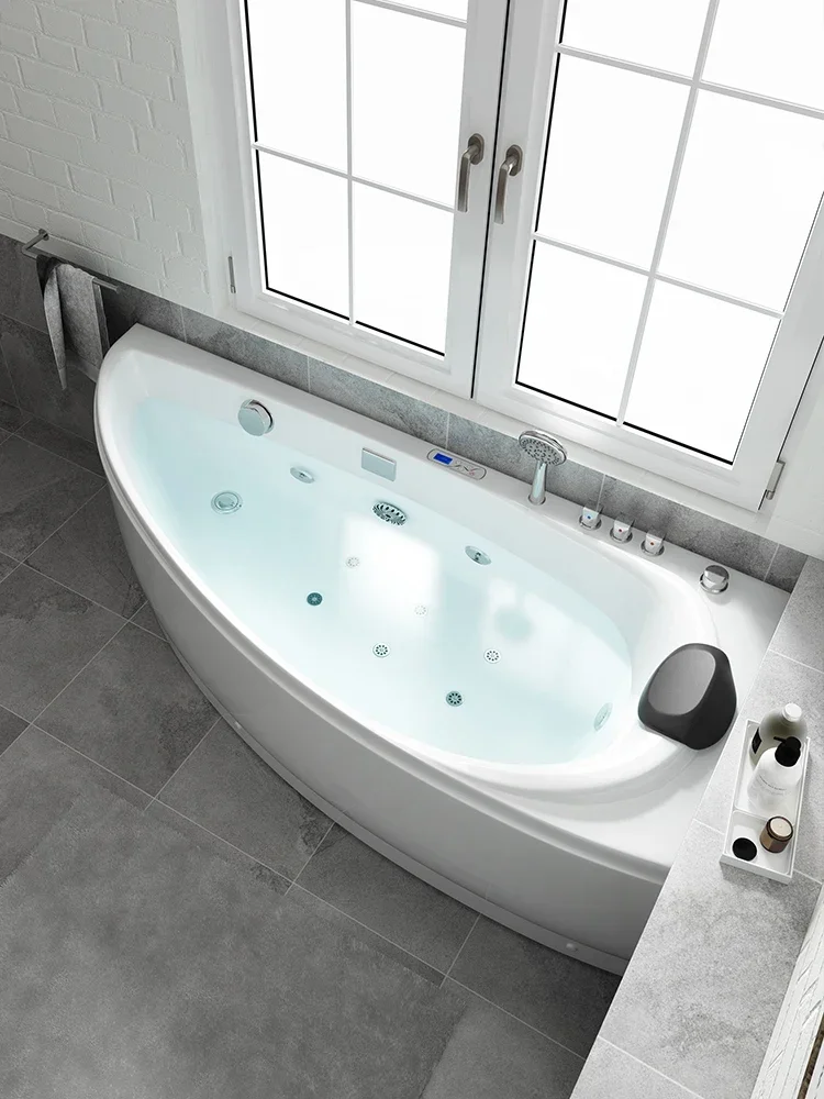 Home thermostatic surf spa jacuzzi acrylic adult curved tub