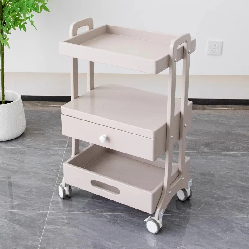 Luxury Salon Rolling Trolley with Drawers, Mobile Beauty & Nail Tool Storage Cart