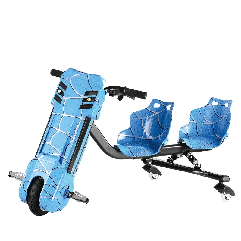 

Electric three-wheel drift car, two-seat parent-child scooter, square amusement cool yo-yo car