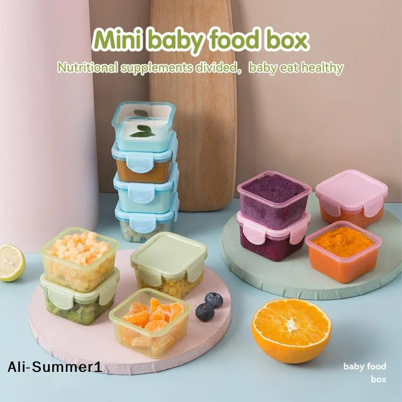 【E】4Pcs 60ml Baby Food Container With Leakproof Lids Mini Food Storage Box Condiment Sauce Containers