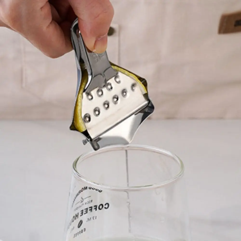 Prensa Manual, pinzas para limón de acero inoxidable, exprimidor de limón a prueba de herrumbre plateado, exprimidor Manual, prensador de cítricos