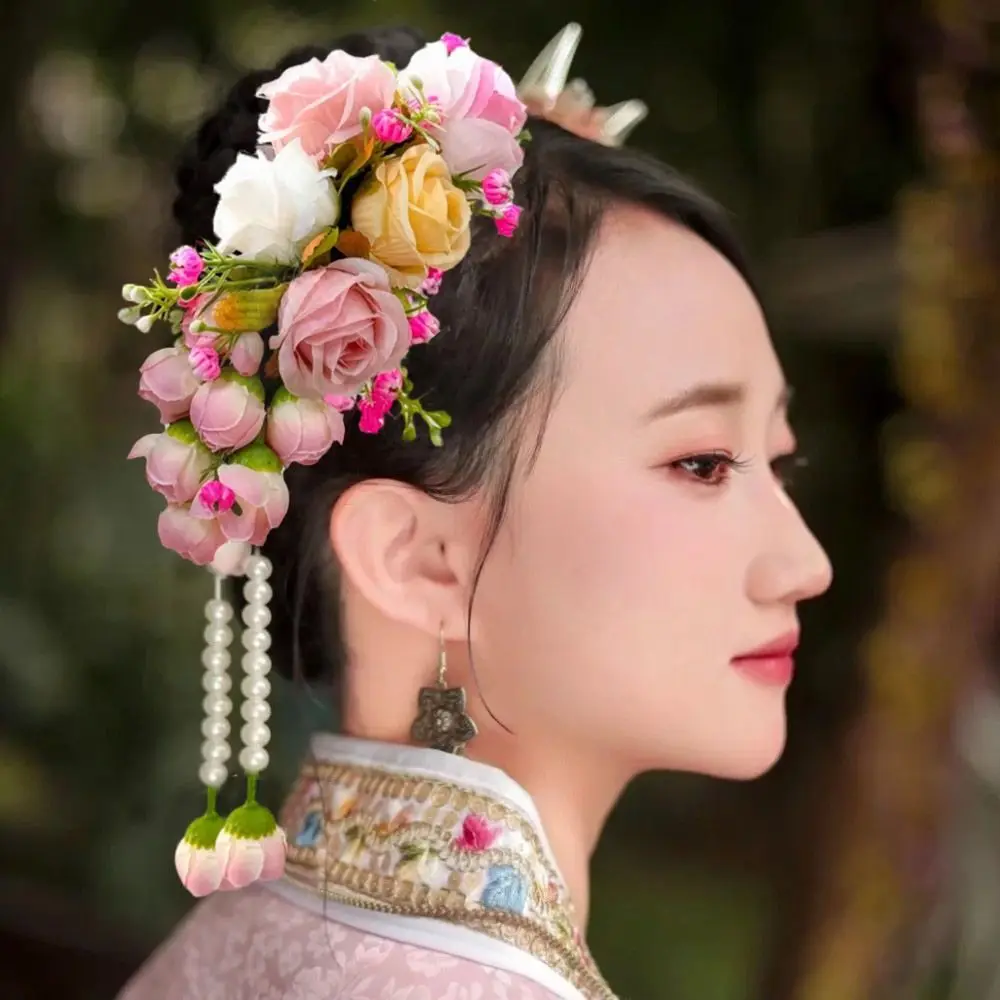 المشابك الحلو زهرة الشعر مشط شرابة البوهيمي التايلاندية إكسسوارات الشعر مشبك شعر أمشاط ثابتة تايلاند زهرة دبوس الشعر الفتيات