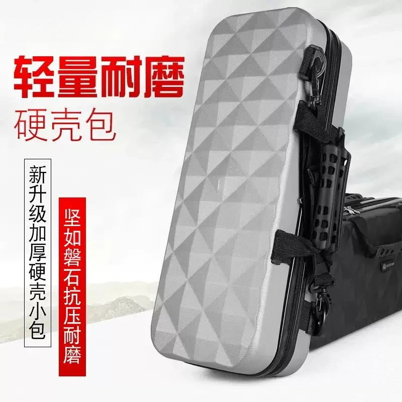 Hard Shell Mini Fishing Rod Bag Portable Waterproof Fishing Gear Storage Carry Case