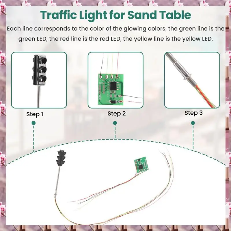 2025 3 Color Traffic Light Signals Ho Oo Scale Model 6Led For Diy Sand Table Crossing Street Construction Railway Two Side,3 Col