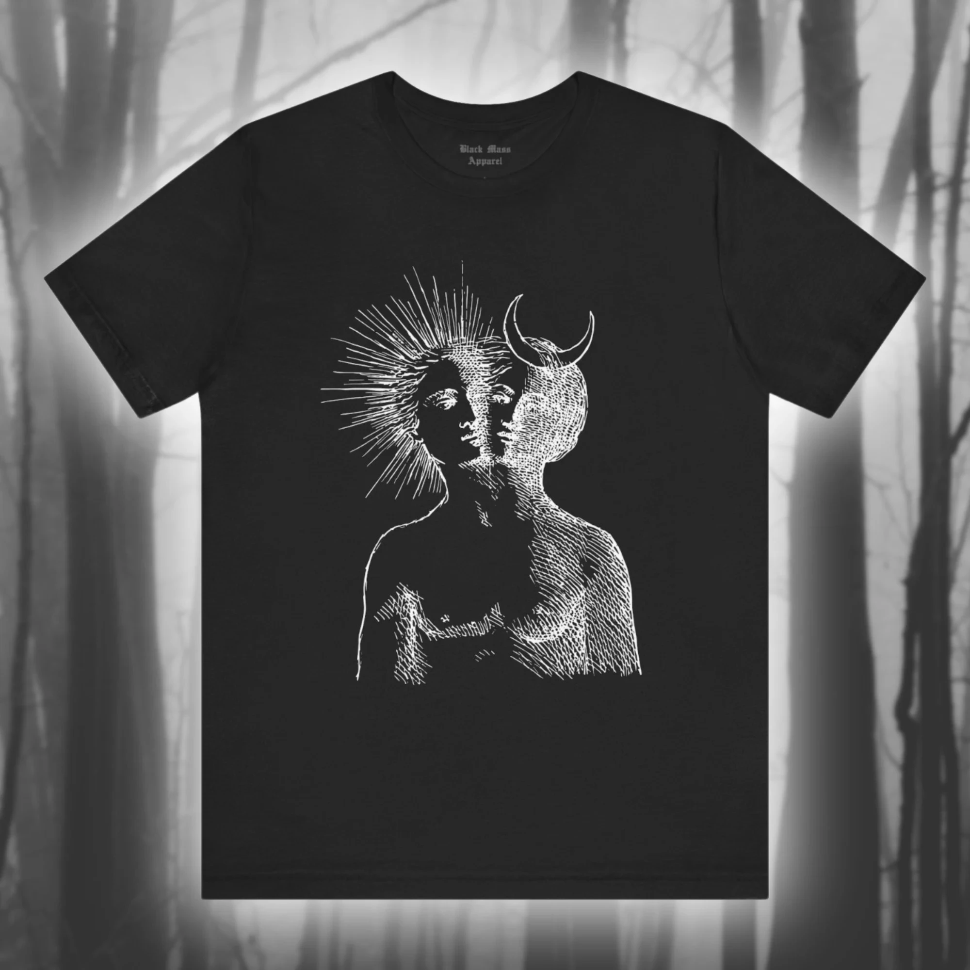 Unity of Opposites, Vintage Art T-shirt, Alchemical Rebis, Occult Art Shirt, Hermetic Magic Tee, Alchemy Jersey Short Sleeve Tee