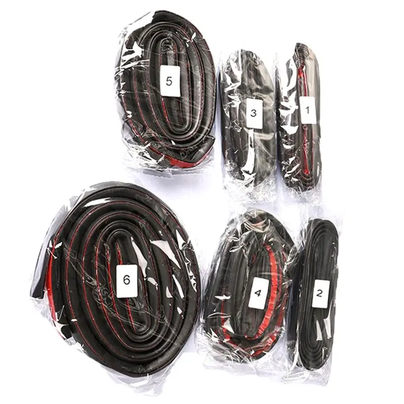 

6Pcs Rubber Auto Door Seal Strips Kit Whole Car Sealing Trim Tape Soundproof For Tesla Model S-A61E