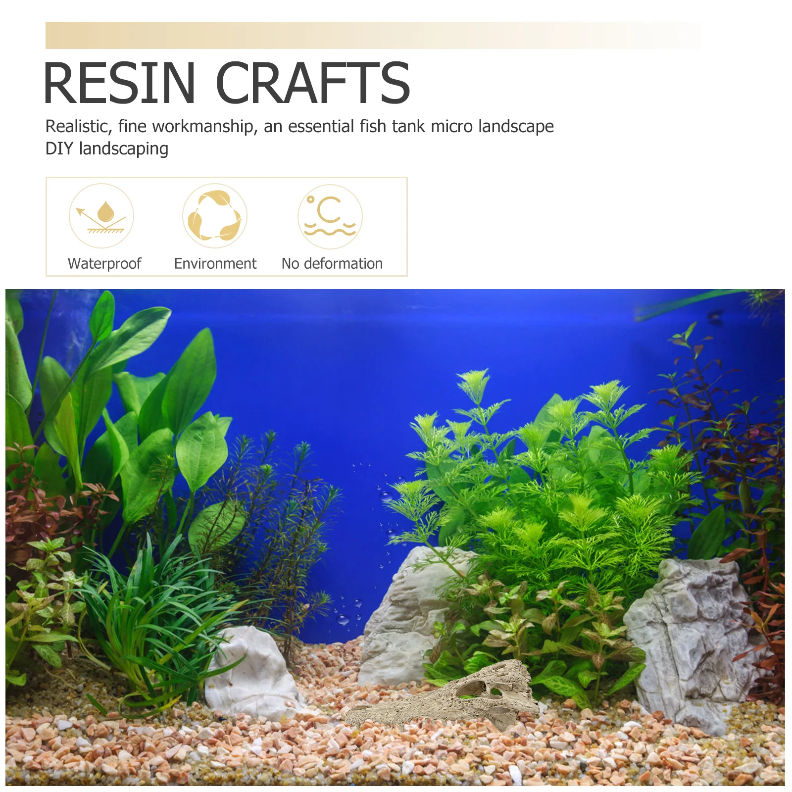 

1Pcs Dinosaur Crocodile Skull Resin Ornament Fish Tank Adornment Aquarium Decoration Desktop Micro Landscape Fish Hideout