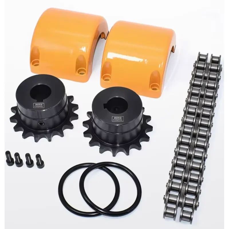 KC-6022 Flexible Steel Roller Chain Coupling with Steel Outer Case Shaft OEM Customizable