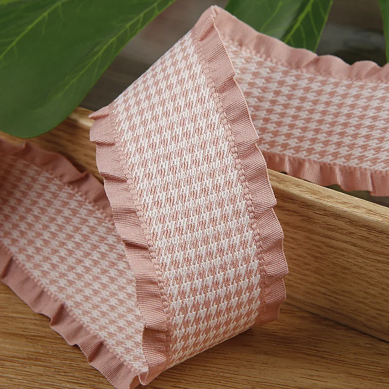 10 Yards 25MM 40MM Ruffled Flounces Wavy Edge Thousand Bird Lattice Ribbon Lotus Ieaf Hair Bows DIY Crafts Handmade Accessories