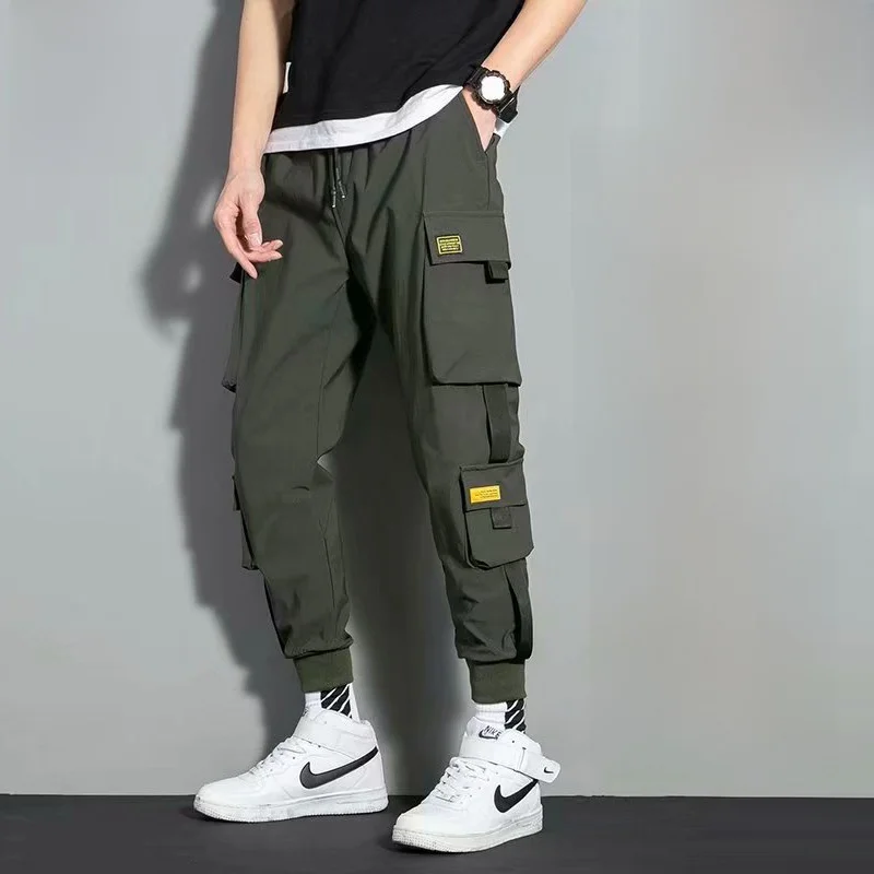 

Men's Summer Thin Work Pants Loose Sports Casual Trousers JIFANPAUL Brand mid Waist Long Pants Small Foot Sle Micro Stretch