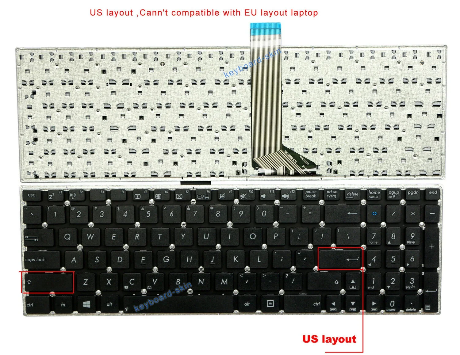 New US Keyboard No-frame for ASUS F502 F502C F502CA S500 S500C S500CA S550 S550C S550CA S550CB V500 V500C V500CA laptop