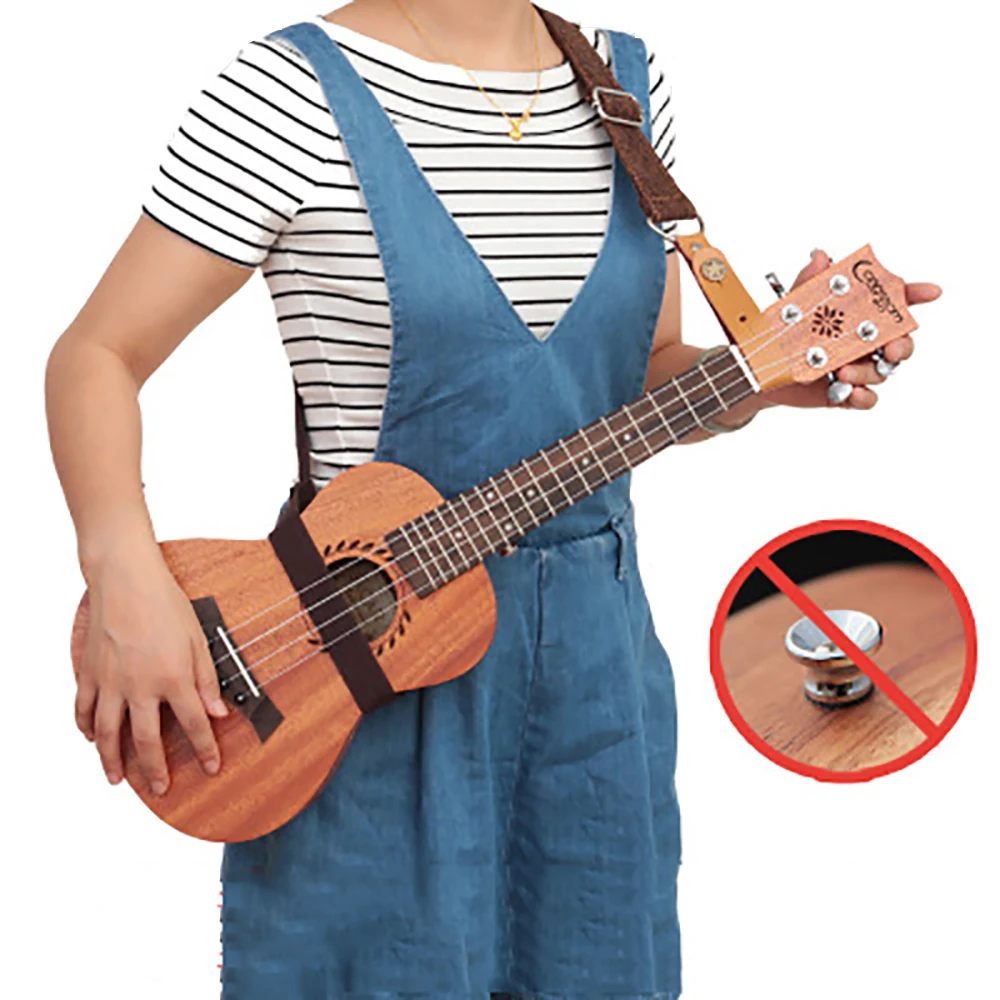 Correa para ukelele, correa para guitarra pequeña, cómoda y transpirable, de lino y algodón, correa para hombro para ukelele de 4 cm de ancho, longitud ajustable de 70-105 cm