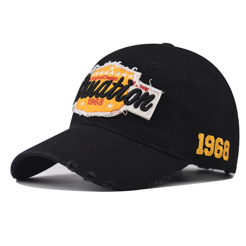 

Hot Selling Letter Embroidered Baseball Cap Snapback Hat Outdoor Mountaineering Soft Top Sweat Absorbing Cotton Duck Tongue Cap