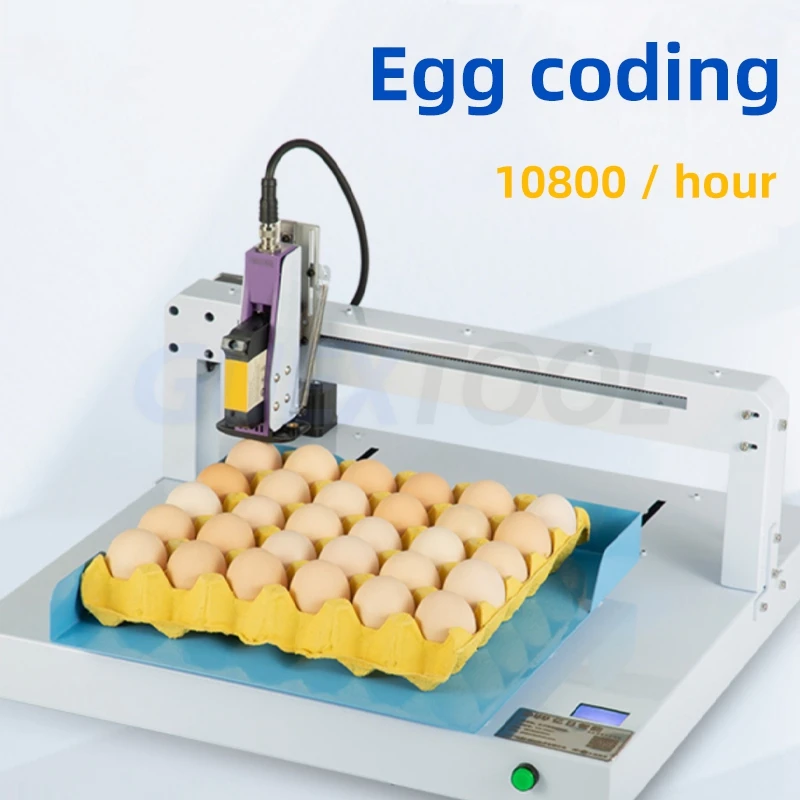 Fully Automatic APP Operation Egg Inkjet Printer Single Nozzle Automatic Production Date Batch Number Graphic Logo Text Coding