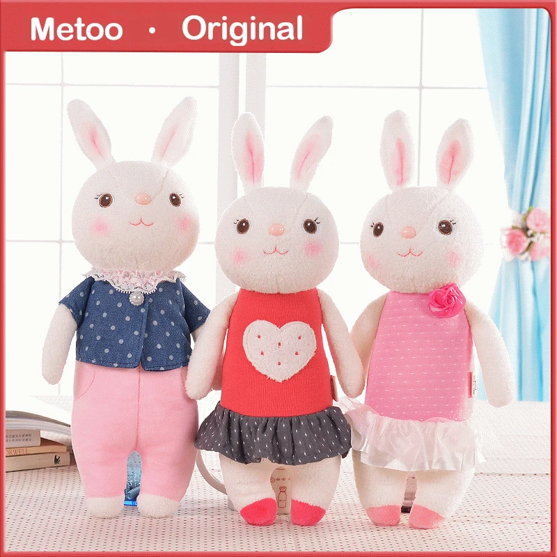 Original Metoo Dolls Cute Soft Tiramitu Rabbit Dolls Stuffed Bunny Toy Companion Comfort Doll Room Decor Kids Girls Gift