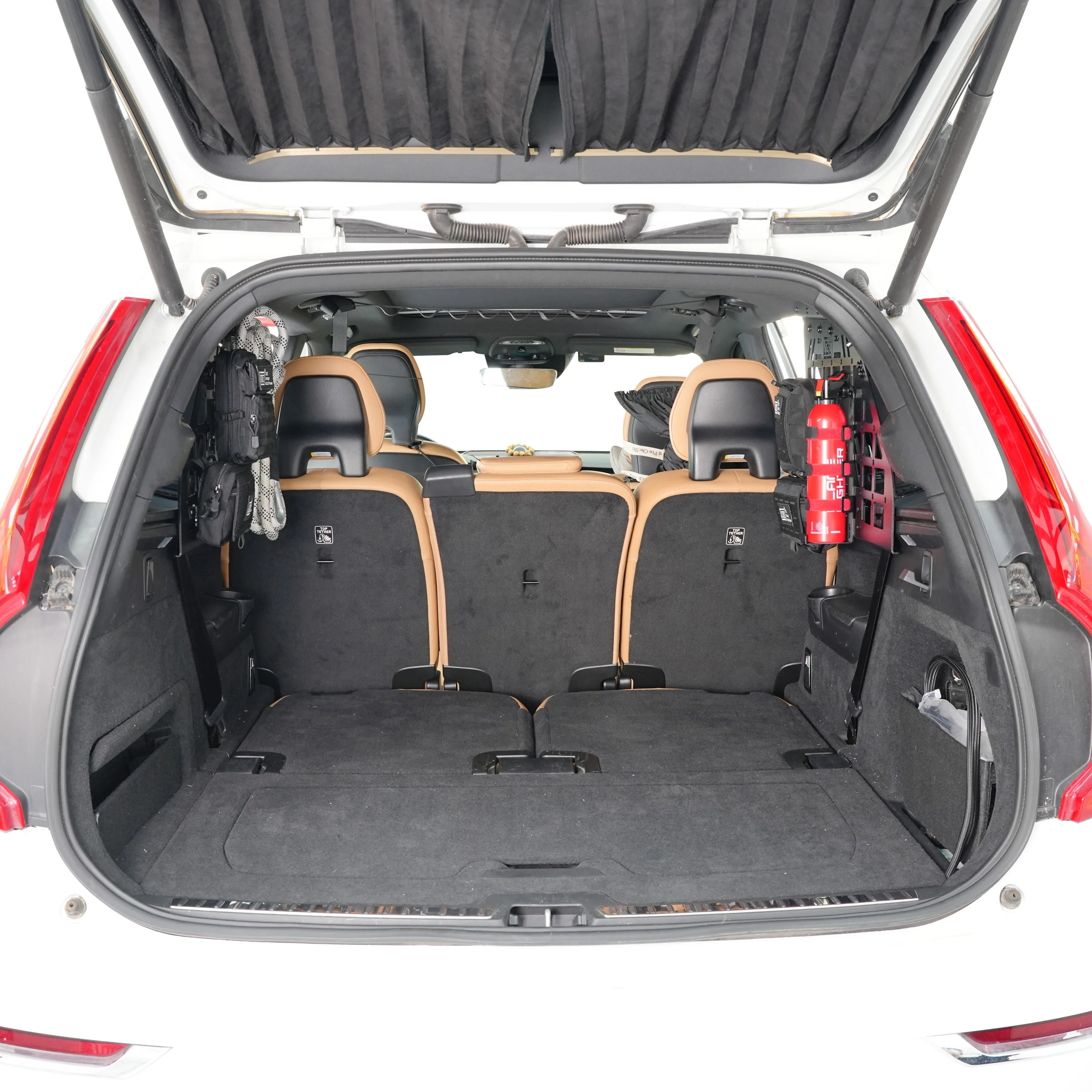 For Volvo XC90 2015-2026 Modular Storage Roof Shelf Side Window Modification Rear Trunk Debris Rack Cargo Molle Panel Organizer