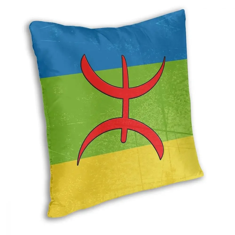 Amazigh Flag Berber Flag Square Pillow Case Polyester Throw Pillow Funny Pillowcover Home Decor