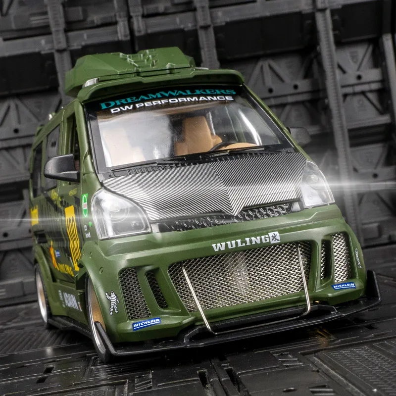 1:24 simulação liga modelo de carro jdm som e luz van porta e capô do motor tronco pode ser aberto