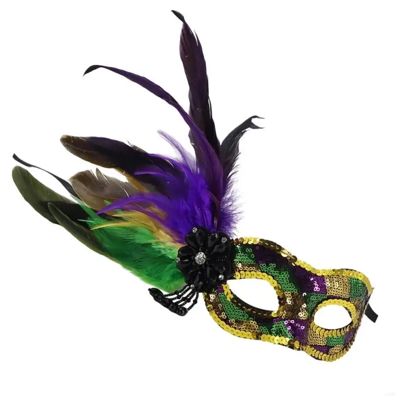 2025 新コスチュームマスクフェザーマスカレードマスクハロウィンマルディグラコスプレパーティーマスク