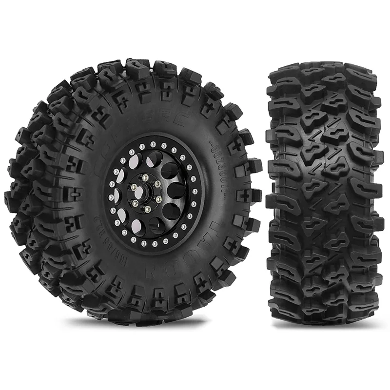 

AT82-4Pcs 136 мм 1,9 дюйма металлический обод колеса с замком, набор резиновых шин для 1/8 1/10 RC гусеничного автомобиля TRX4 D90 D110 осевой SCX10