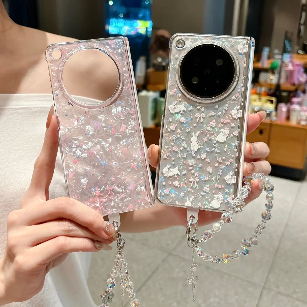 

Floral Pattern For OPPO Find N6 Phone Case Magnetic Hinge Bracelet Protective PC Hard Shell (Only Back Cover)