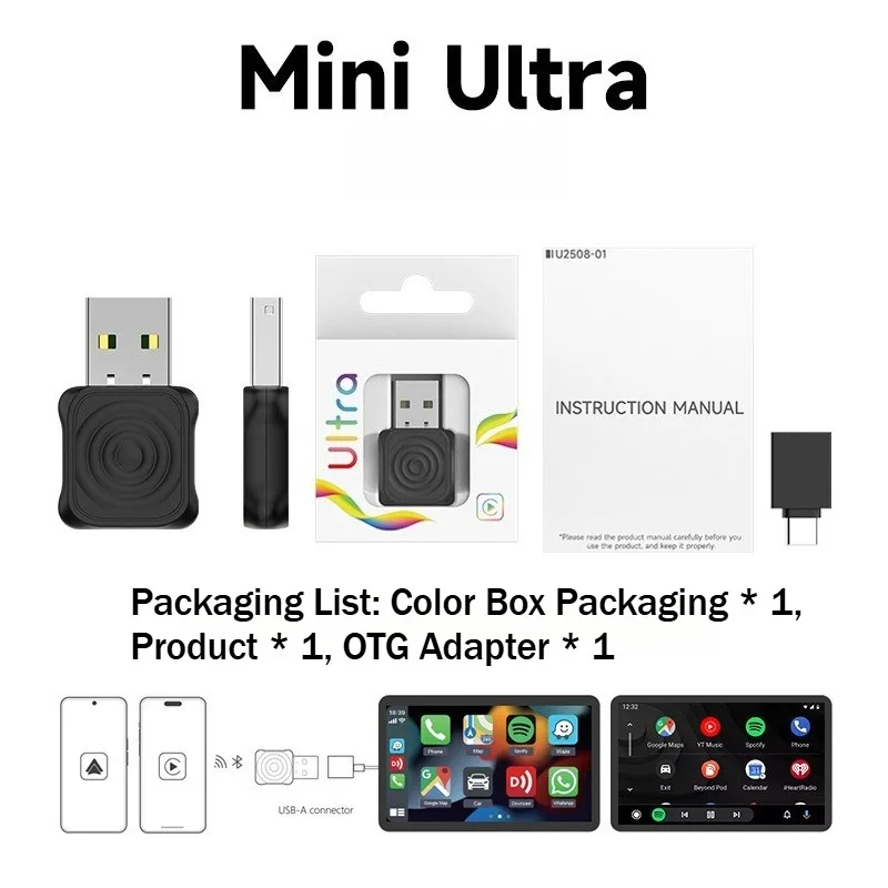 حار أندرويد السيارات اللاسلكية دونغل واي فاي 5.8G السيارات ربط صندوق دعم سبوتيفي الموسيقى CarlinKit محول CarPlay اللاسلكي الصغير