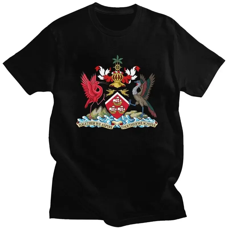 Funny Coat Of Arms Of Trinidad And Tobago T Shirts Men Short-Sleeve T-shirts Printed Tee Pure Cotton Slim Fit Tshirt Merchandise