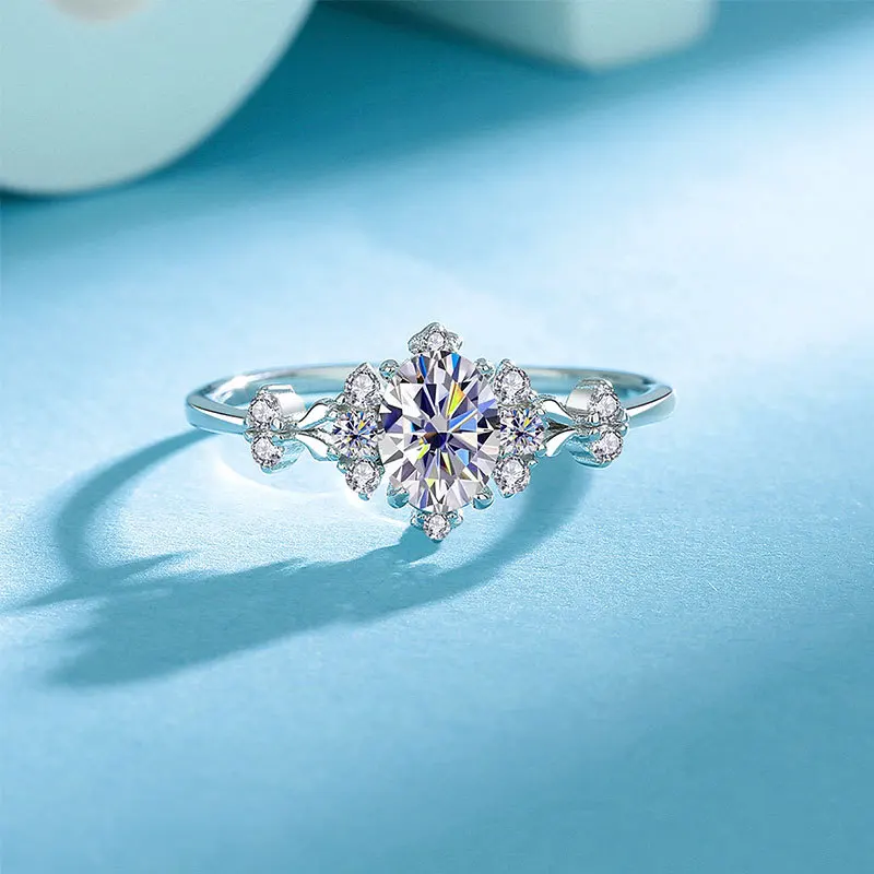 

100% 18k White Gold Platinum PT950 Princess Moissanite Ring Women's Fine Jewelry Engagement Ring