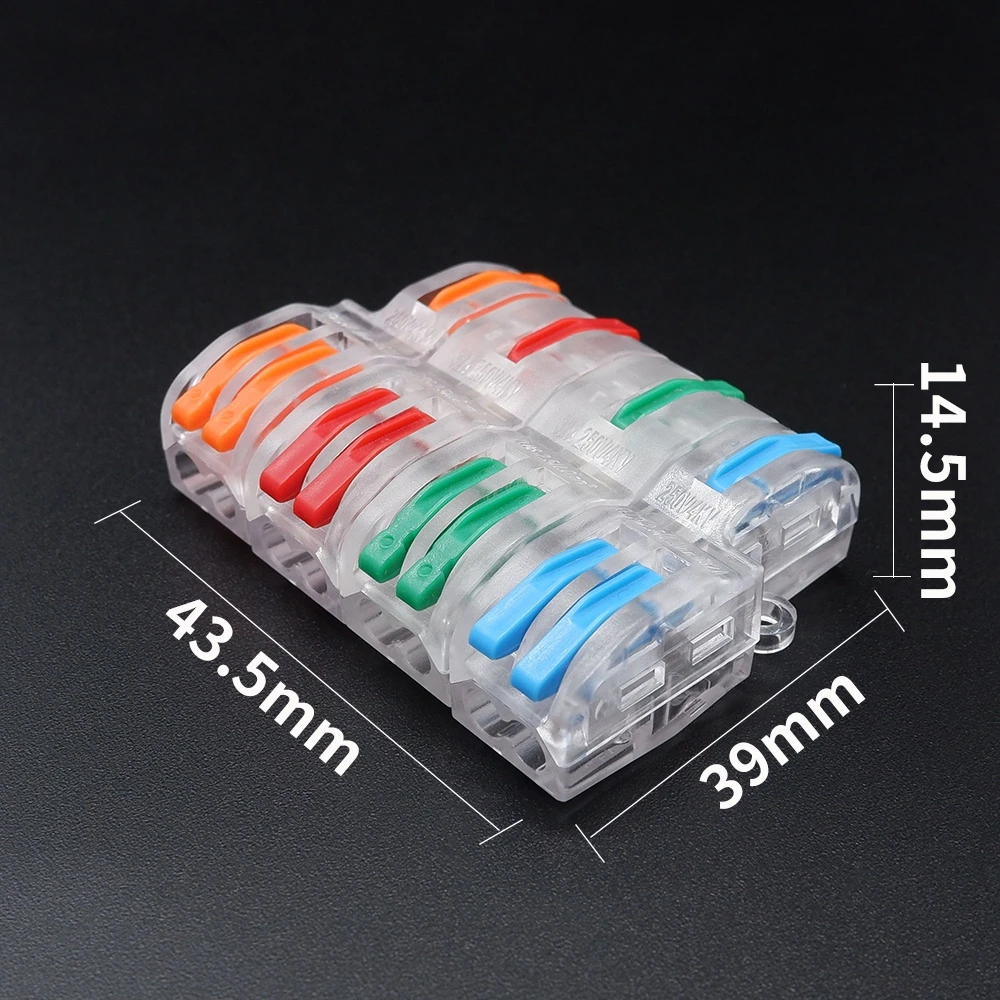 5 Pcs Quick Wiring Connector 1/2/3 In Multiple Out Universal Splitter Wiring Cable Push-in Can Combined Butt Home Terminal Block